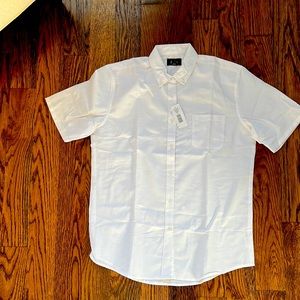 Back to school! Boys short sleeve white Oxford